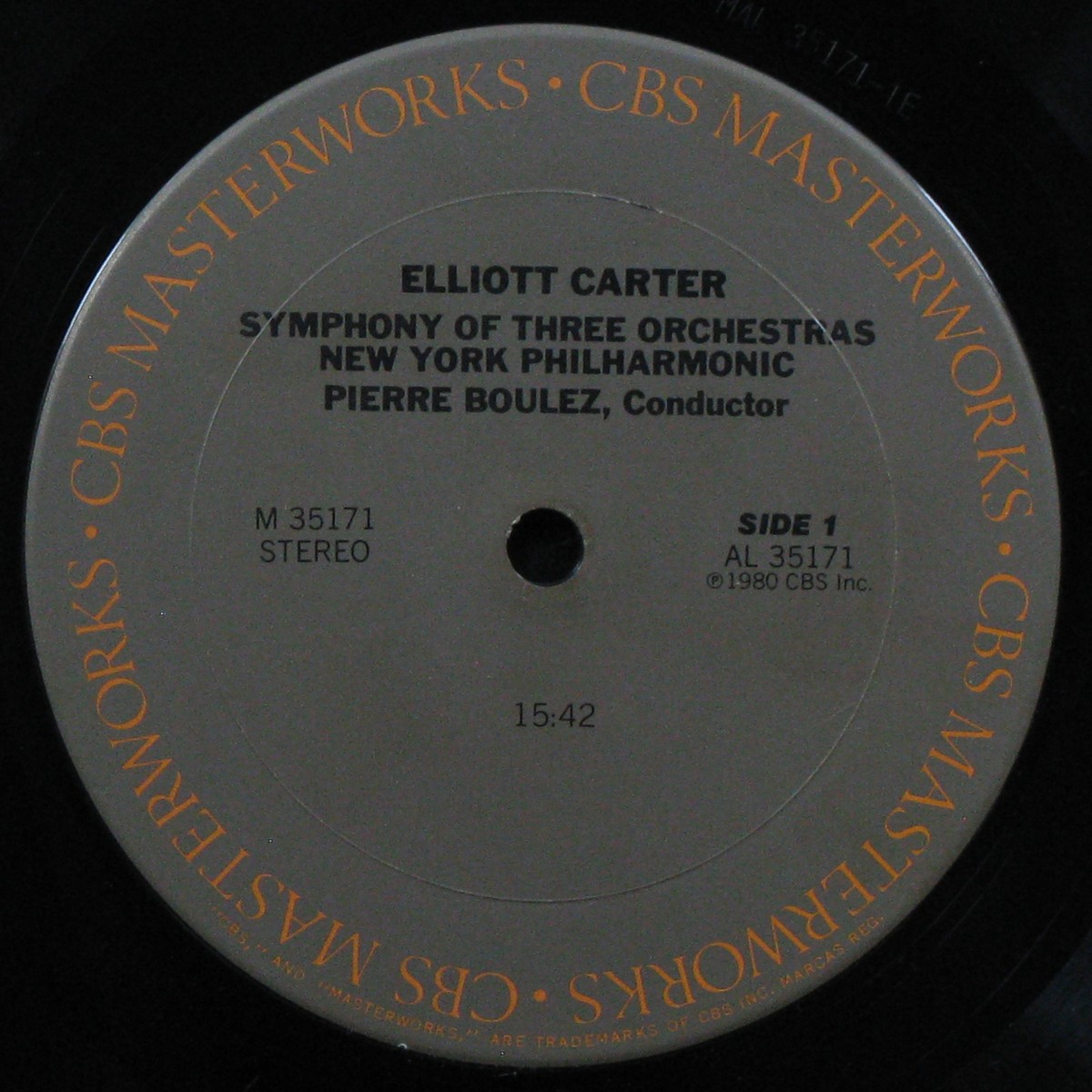 LP Pierre Boulez — Elliott Carter: Symphony Of Three Orchestras / A Mirror On Which To Dwell фото 2