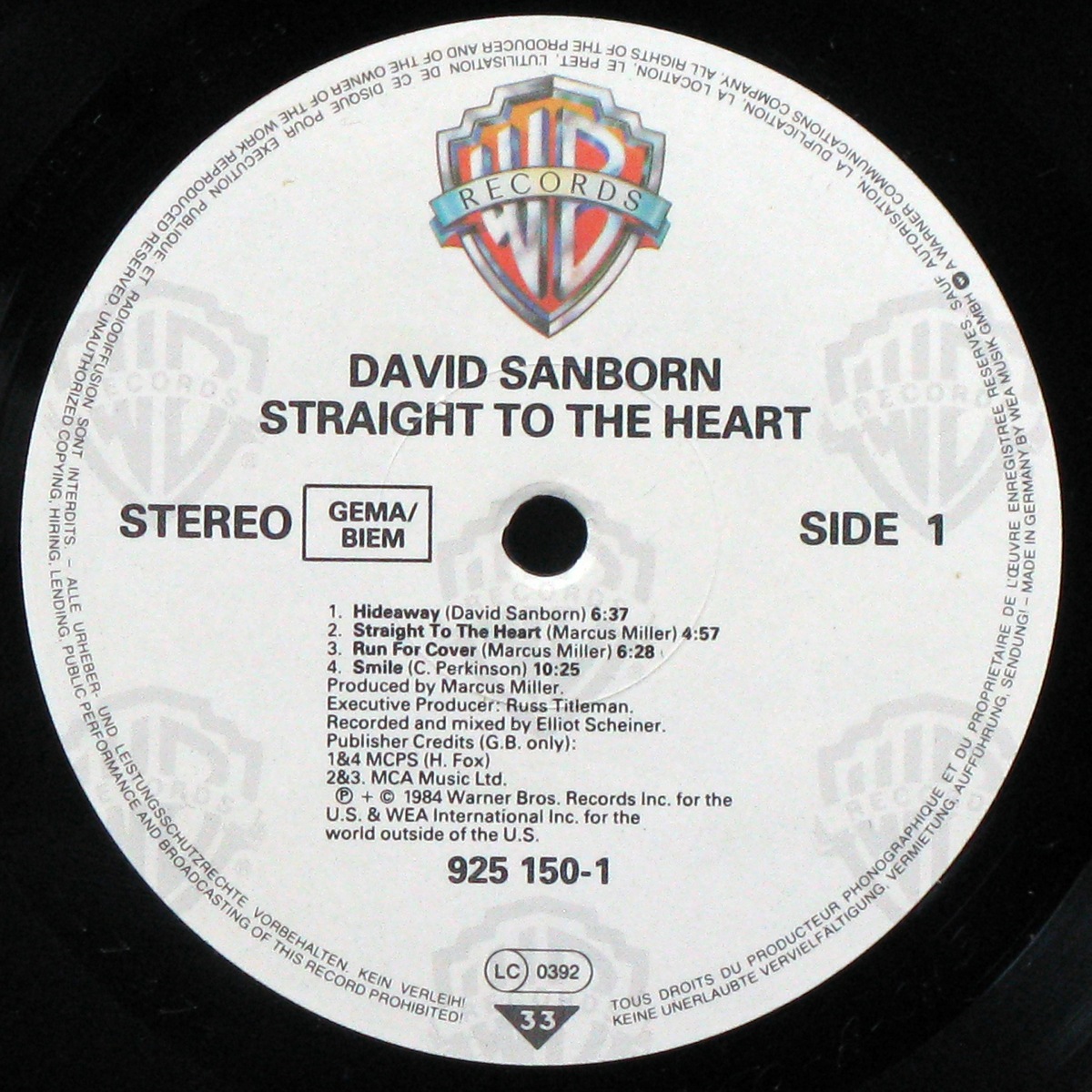 LP David Sanborn — Straight To The Heart фото 2