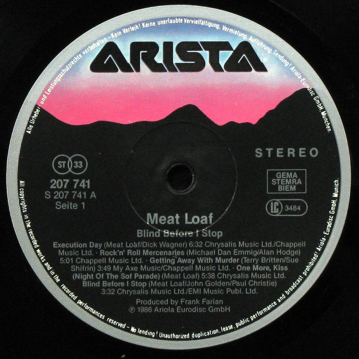 LP Meat Loaf — Blind Before I Stop фото 2