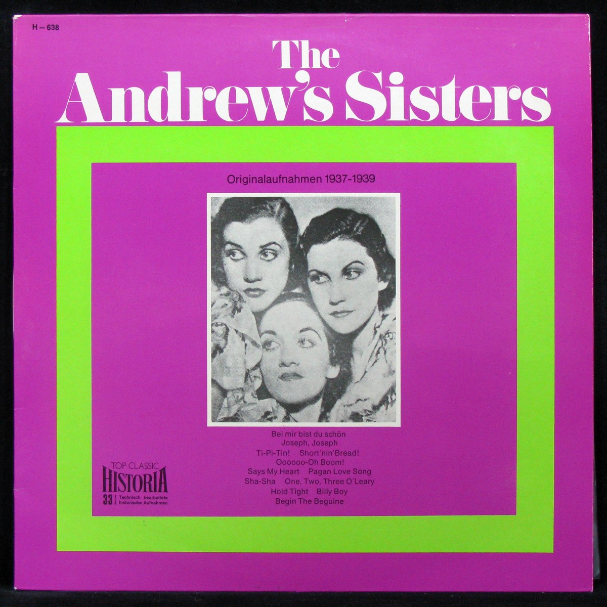 LP Andrews Sisters — Originalaufnahmen 1937-1939 фото