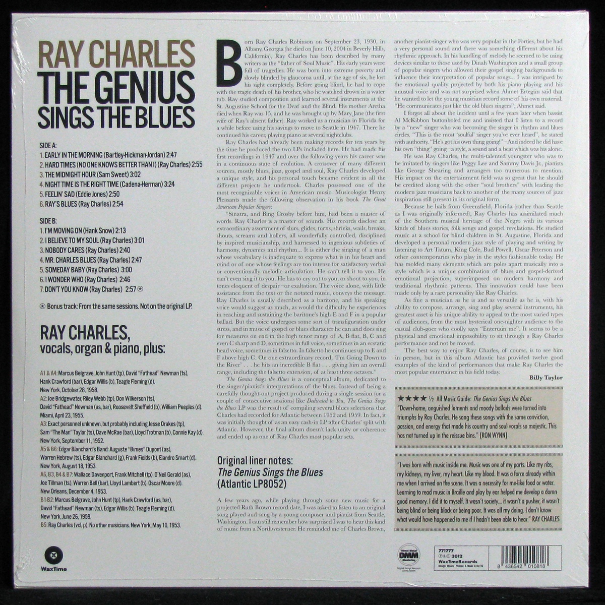 LP Ray Charles — Genius Sings The Blues фото 2