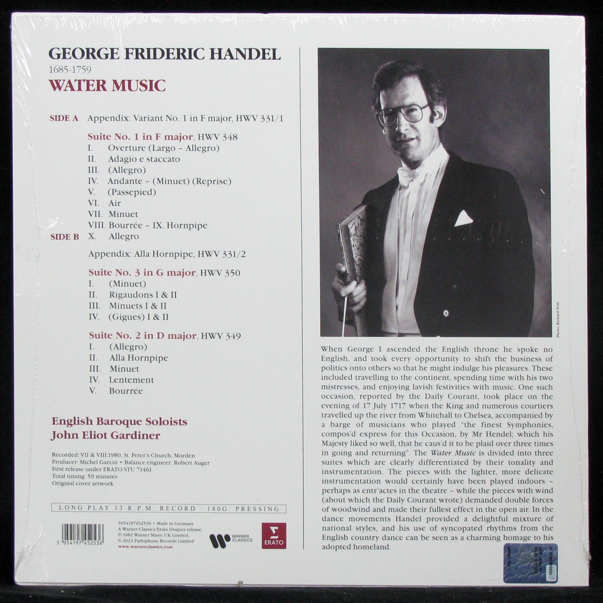 LP John Eliot Gardiner — Handel: Water Music фото 2