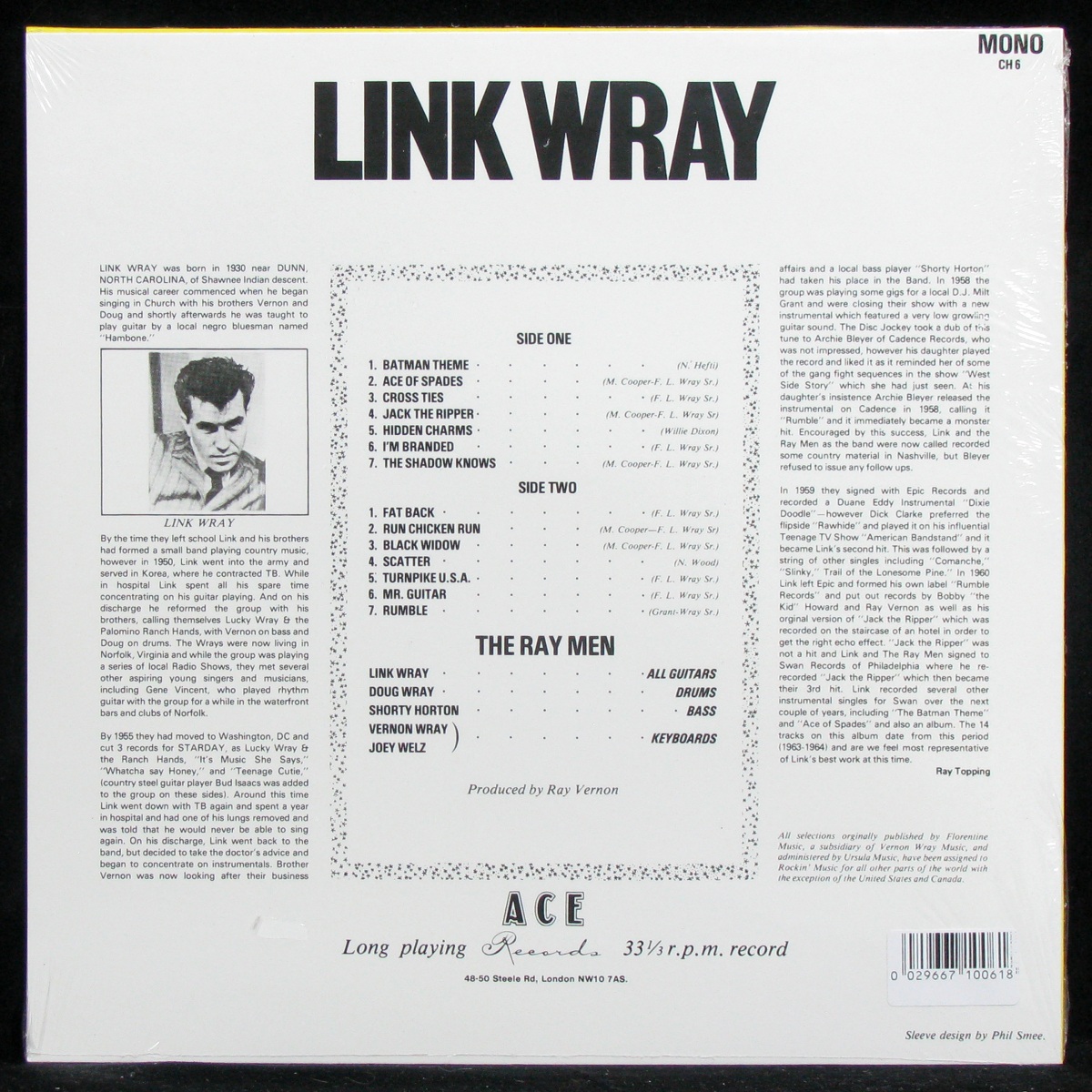 LP Link Wray — Early Recordings (mono) фото 2