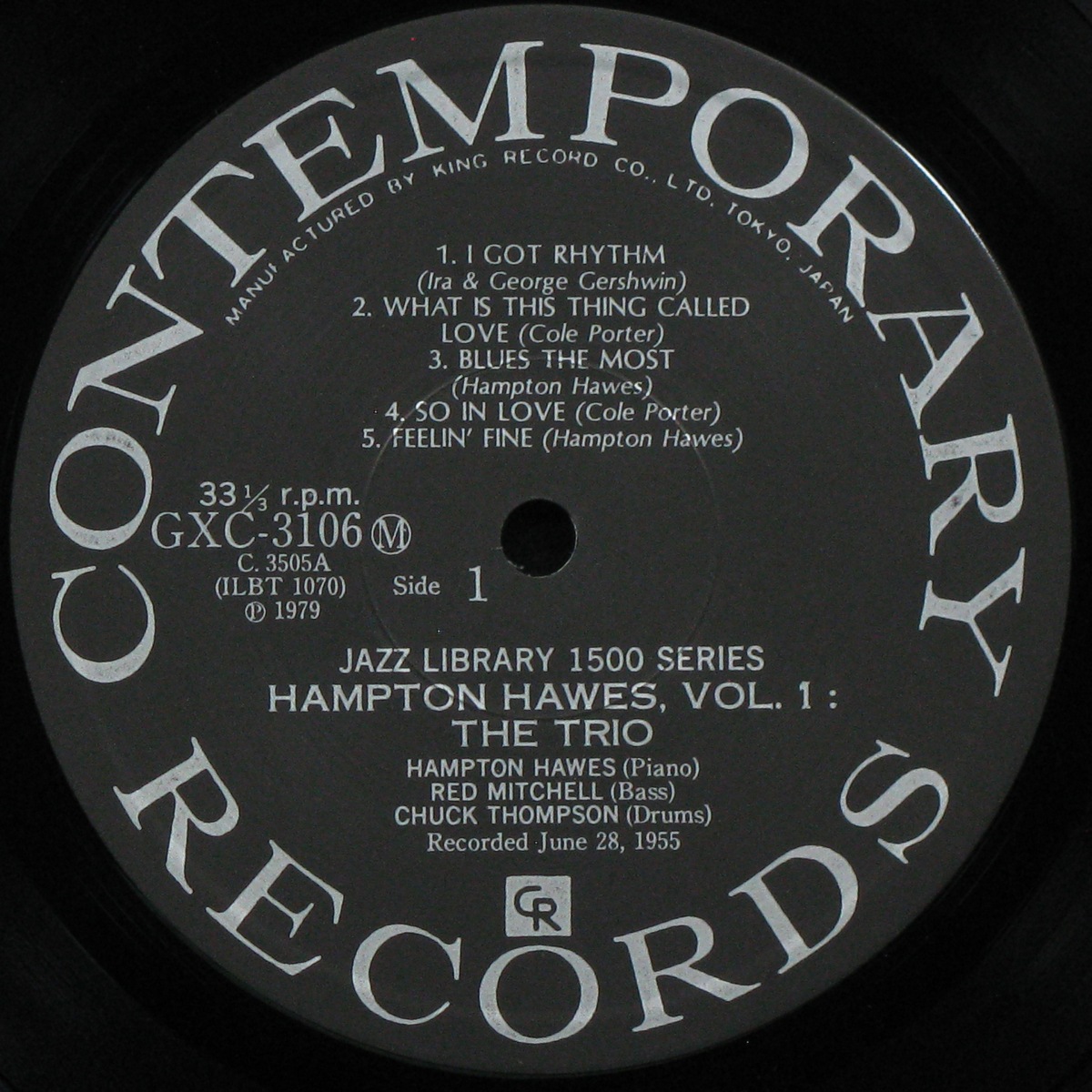 LP Hampton Hawes Trio — Hampton Hawes Trio, Vol. 1 (mono) фото 2