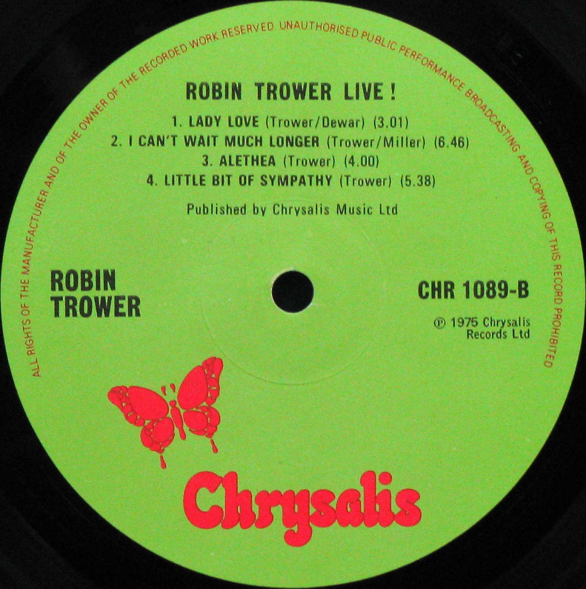 LP Robin Trower — Robin Trower Live! фото 2
