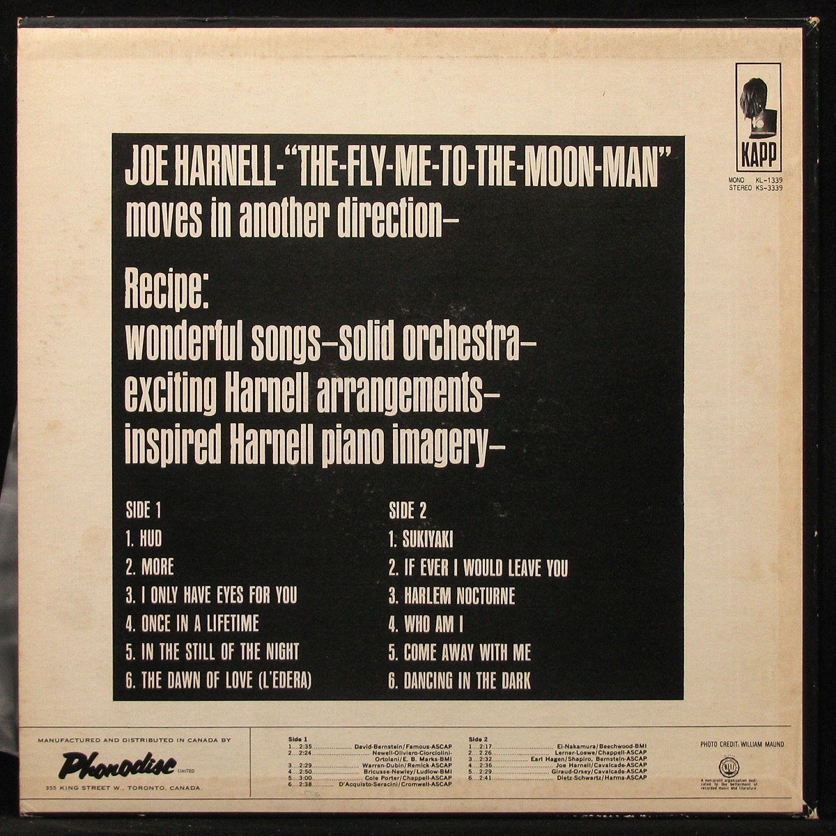 LP Joe Harnell And His Orchestra — Joe Harnell & His Orchestra Play (mono) фото 2