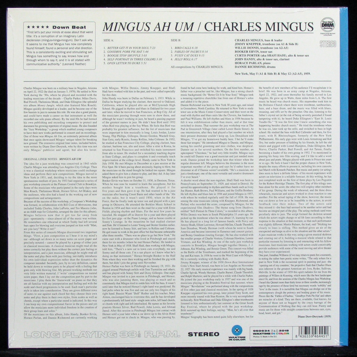 LP Charlie Mingus — Mingus Ah Um (coloured vinyl) фото 2