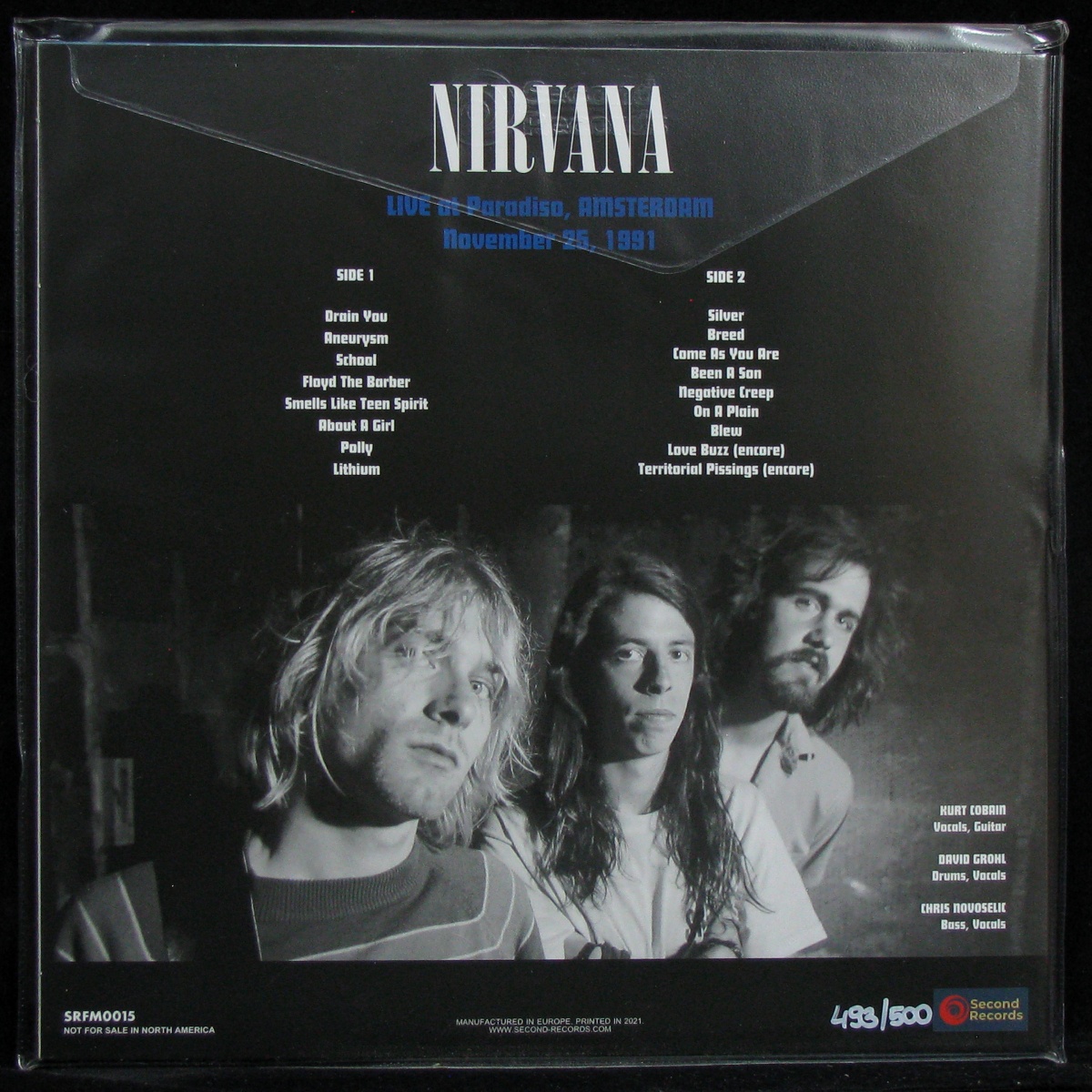 LP Nirvana — Live At Paradiso, Amsterdam - November 25, 1991 (coloured vinyl) фото 2