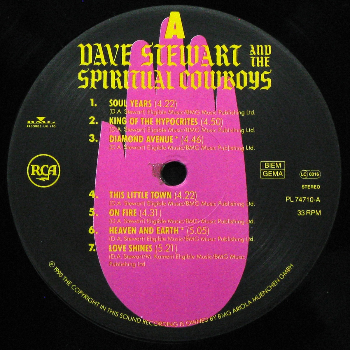 LP Dave Stewart And The Spiritual Cowboys — Dave Stewart And The Spiritual Cowboys  фото 2