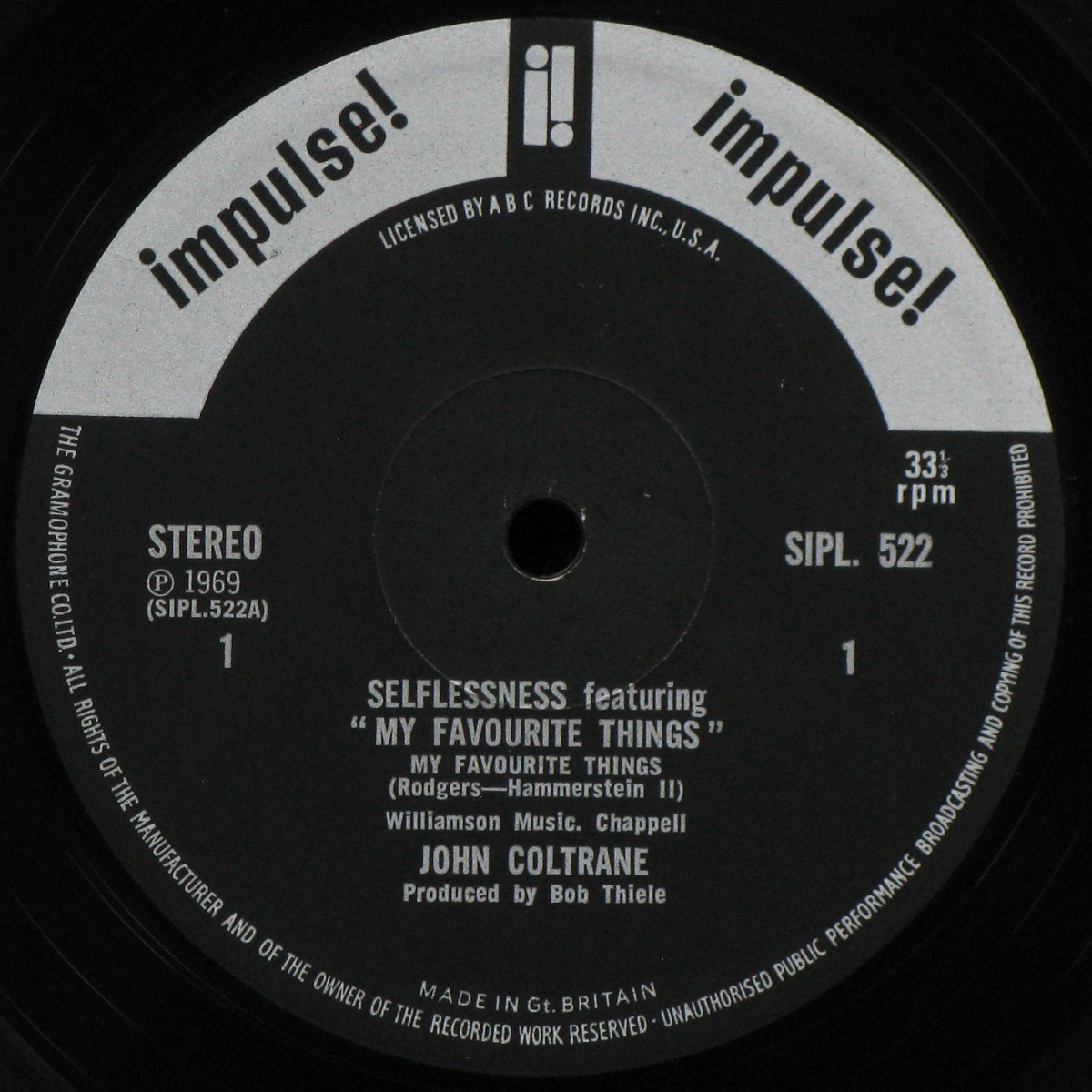 LP John Coltrane — Selflessness Featuring My Favorite Things фото 3