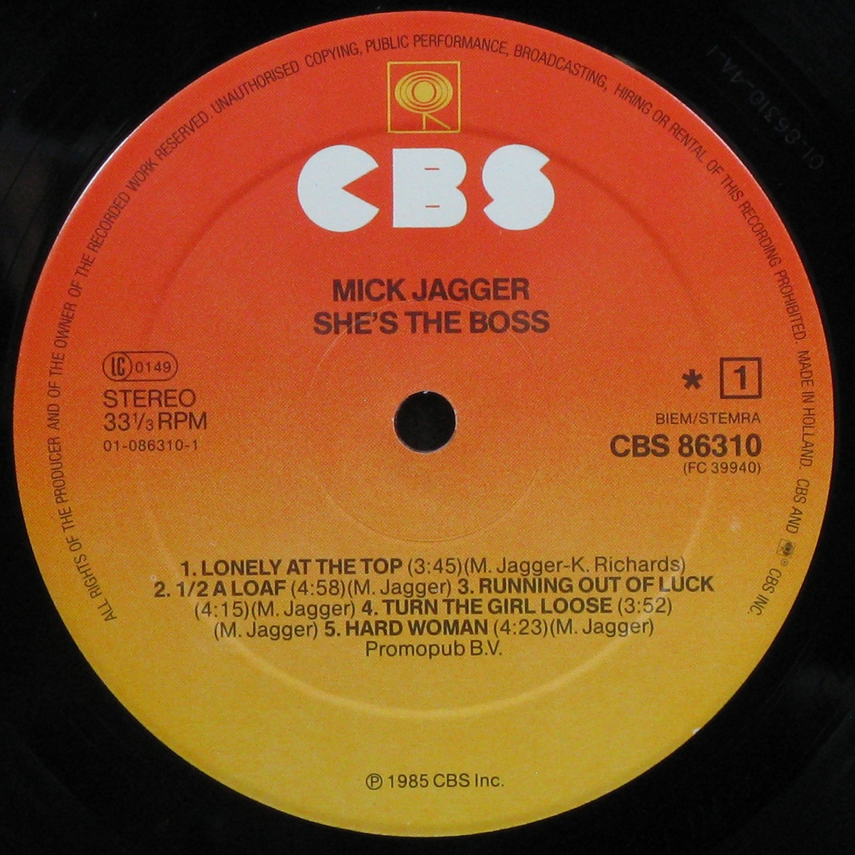 LP Mick Jagger — She's The Boss фото 2