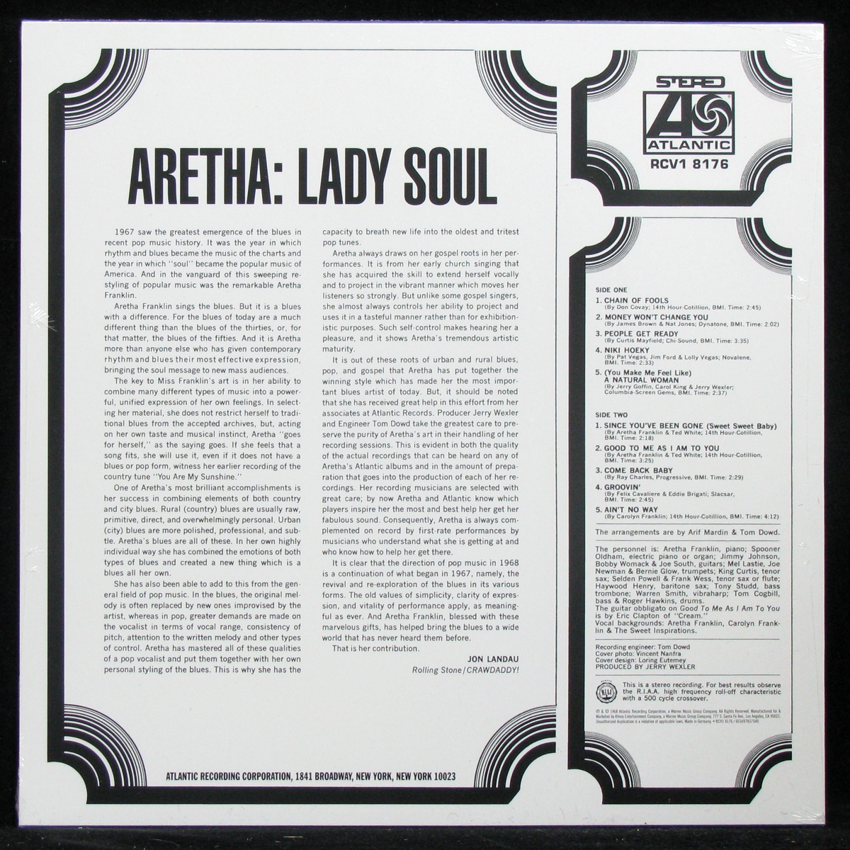 LP Aretha Franklin — Lady Soul (coloured vinyl) фото 2