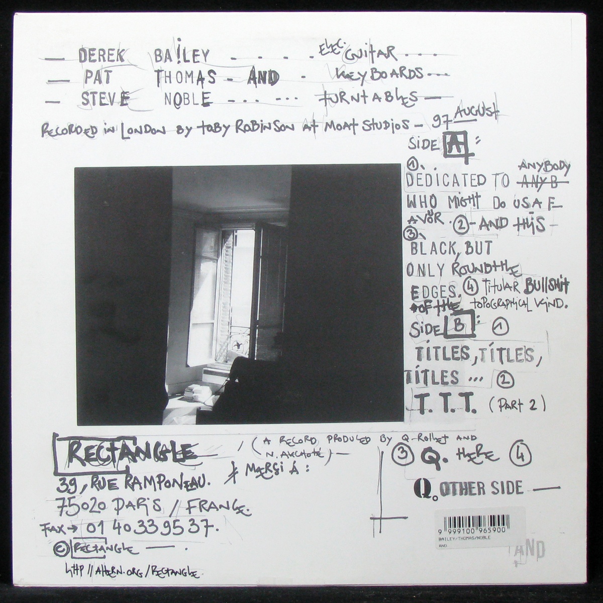 LP Derek Bailey / Pat Thomas / Steve Noble — And фото 2
