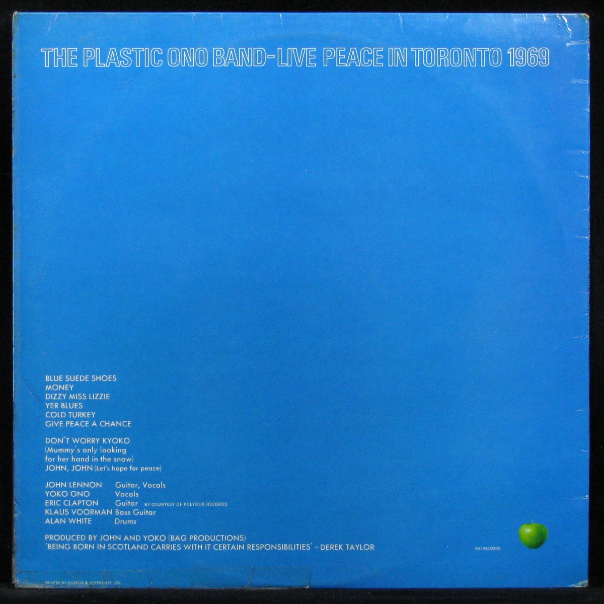 LP Plastic Ono Band — Live Peace In Toronto 1969 фото 2