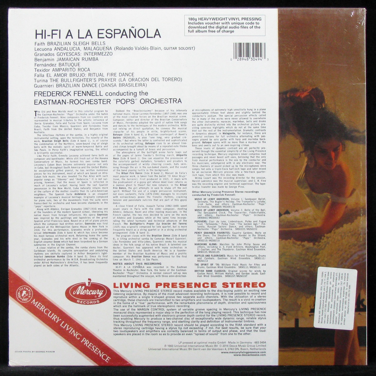 LP Frederick Fennell — Hi-Fi A La Espanola фото 2