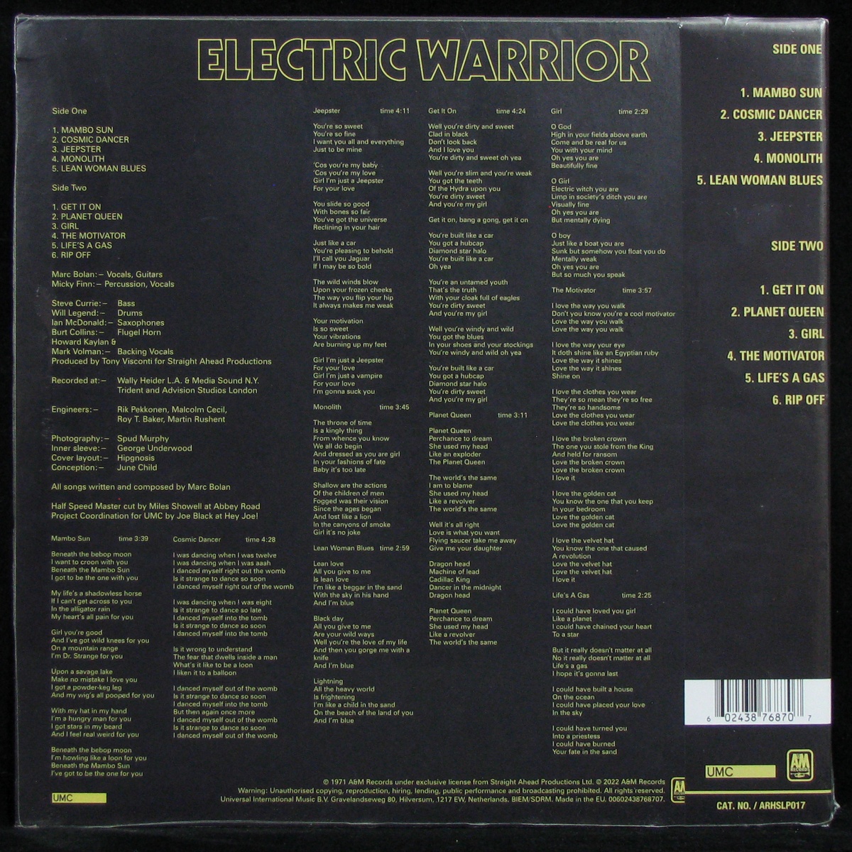 LP T.Rex — Electric Warrior (+ obi) фото 2