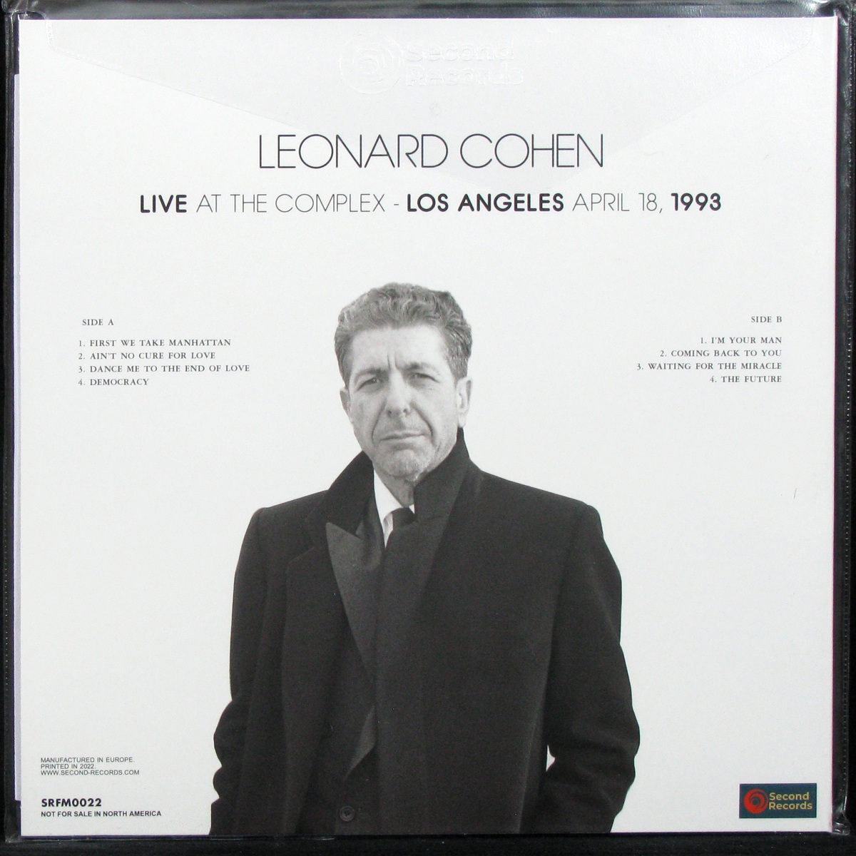 LP Leonard Cohen — Live At The Complex - Los Angeles April 18, 1993 (coloured vinyl) фото 2