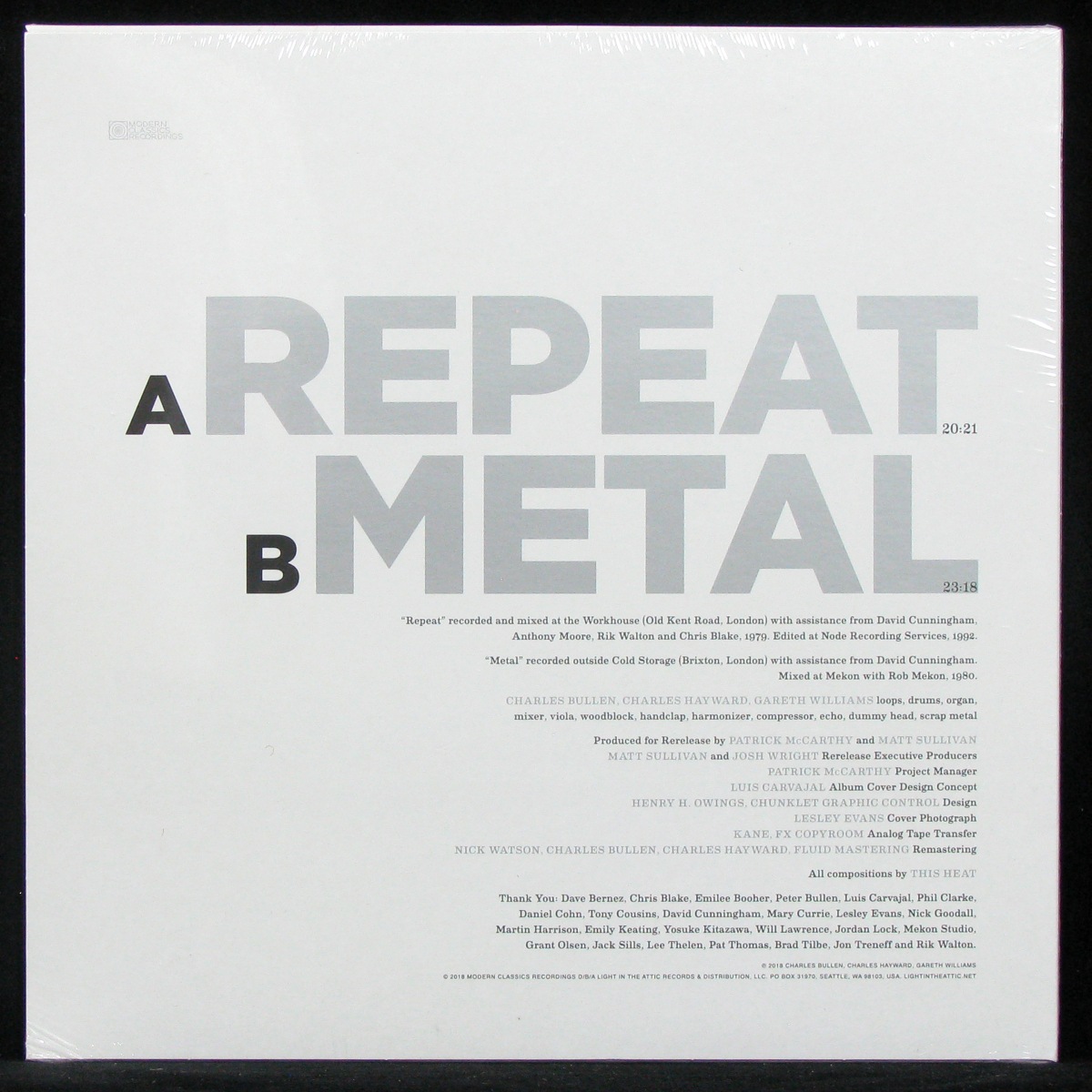 LP This Heat — Repeat / Metal фото 2