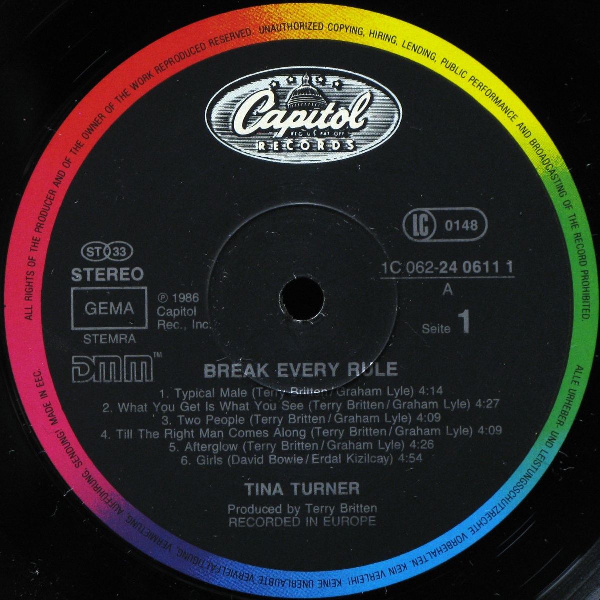 LP Tina Turner — Break Every Rule фото 2
