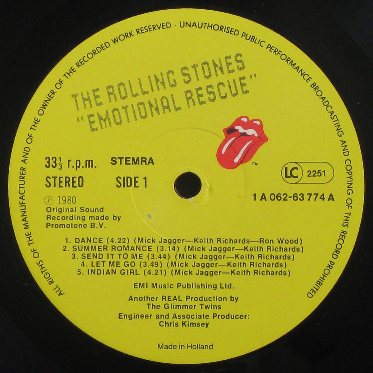 LP Rolling Stones — Emotional Rescue фото 2