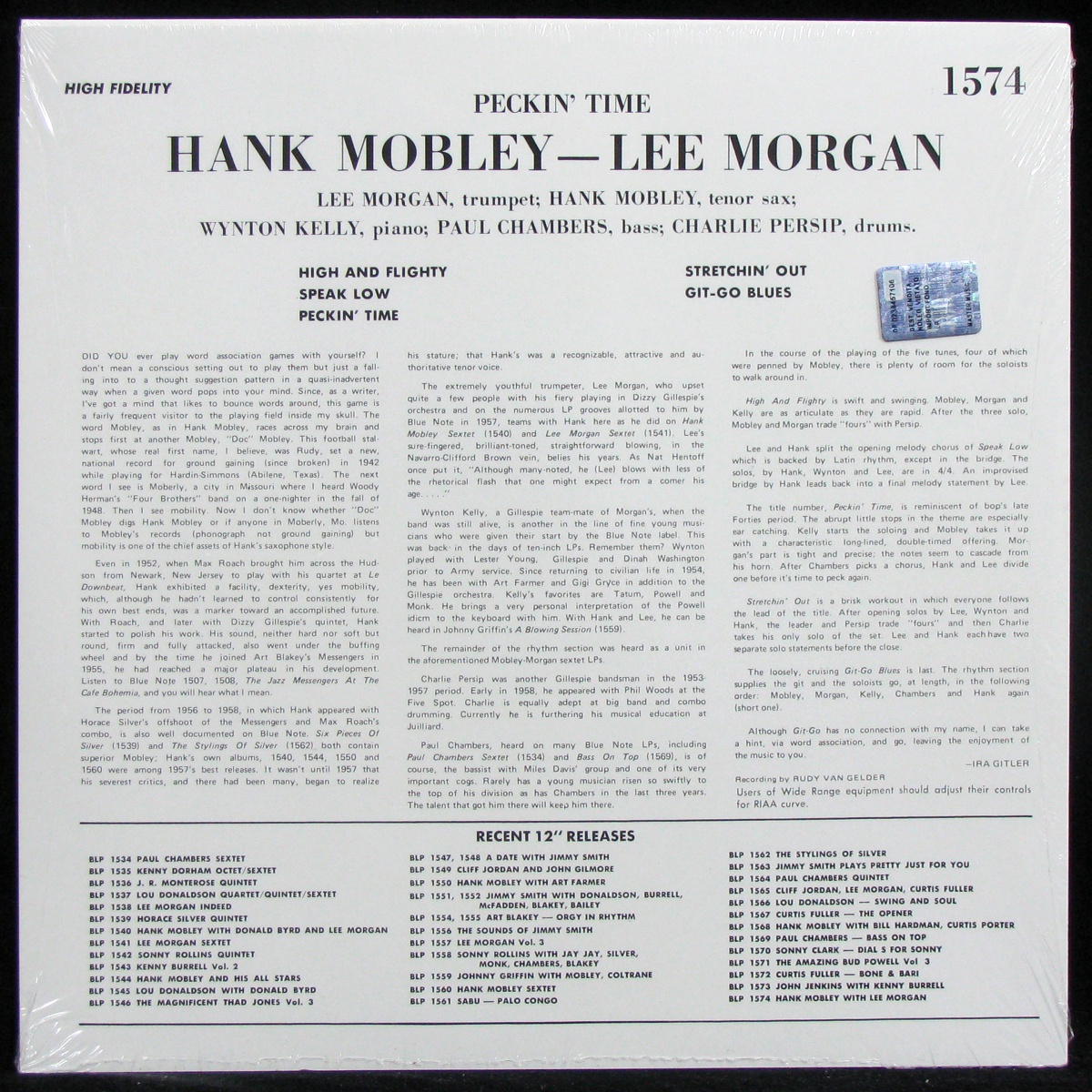 LP Hank Mobley / Lee Morgan — Peckin' Time (mono) фото 2
