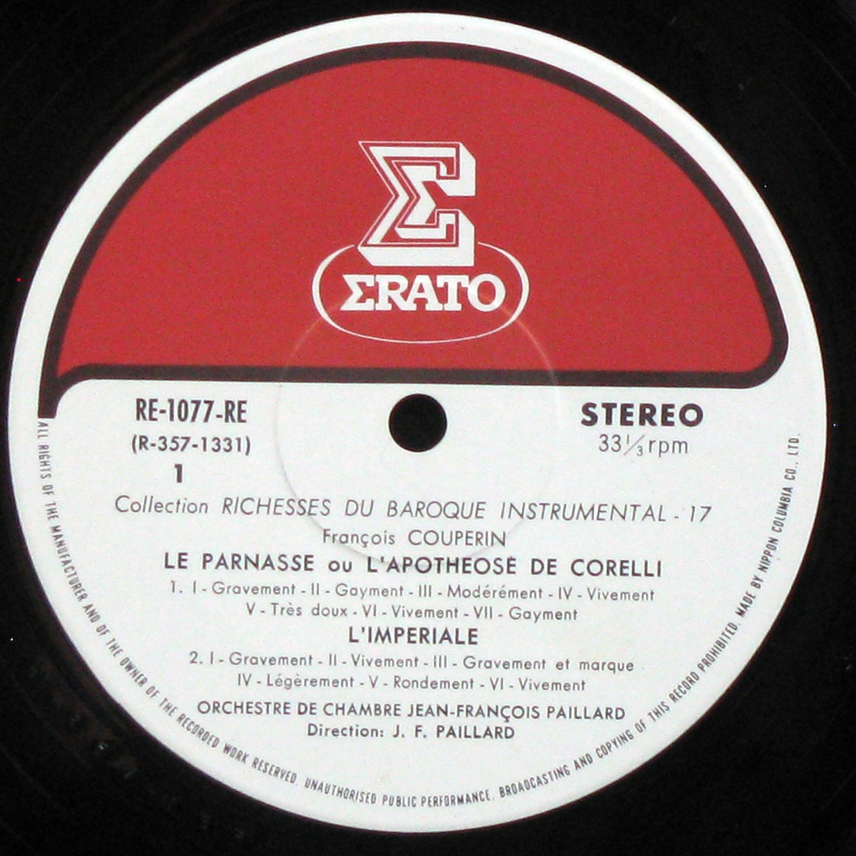 LP Jean-Francois Paillard — Couperin: Trois Sonates En Trio фото 3