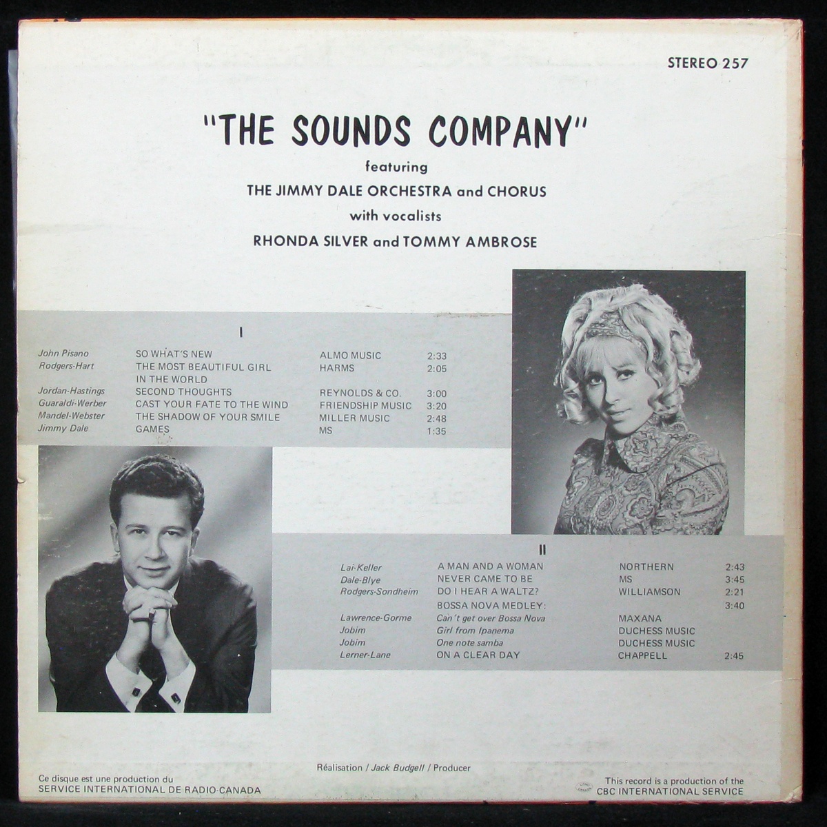 LP Jimmy Dale Orchestra & Chorus / Rhonda Silver / Tommy Ambrose — Sounds Company фото 2