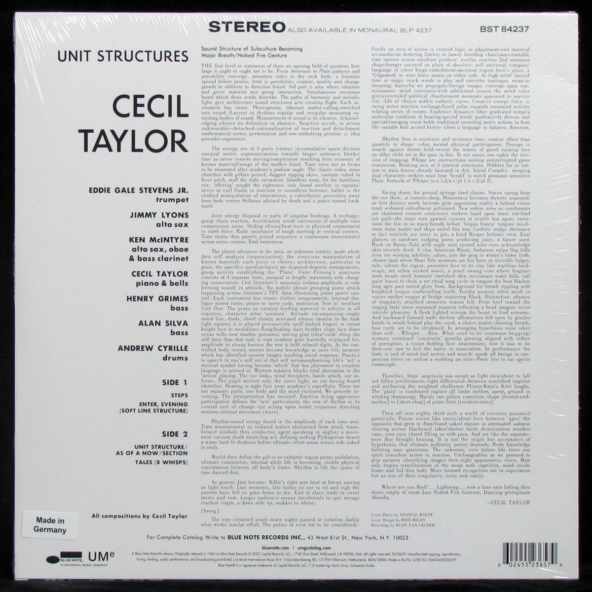 LP Cecil Taylor — Unit Structures фото 2