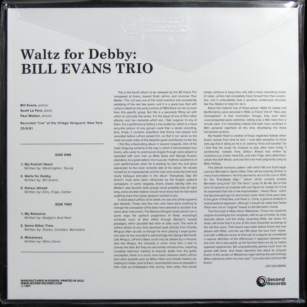 LP Bill Evans — Waltz For Debby (marble vinyl) фото 2