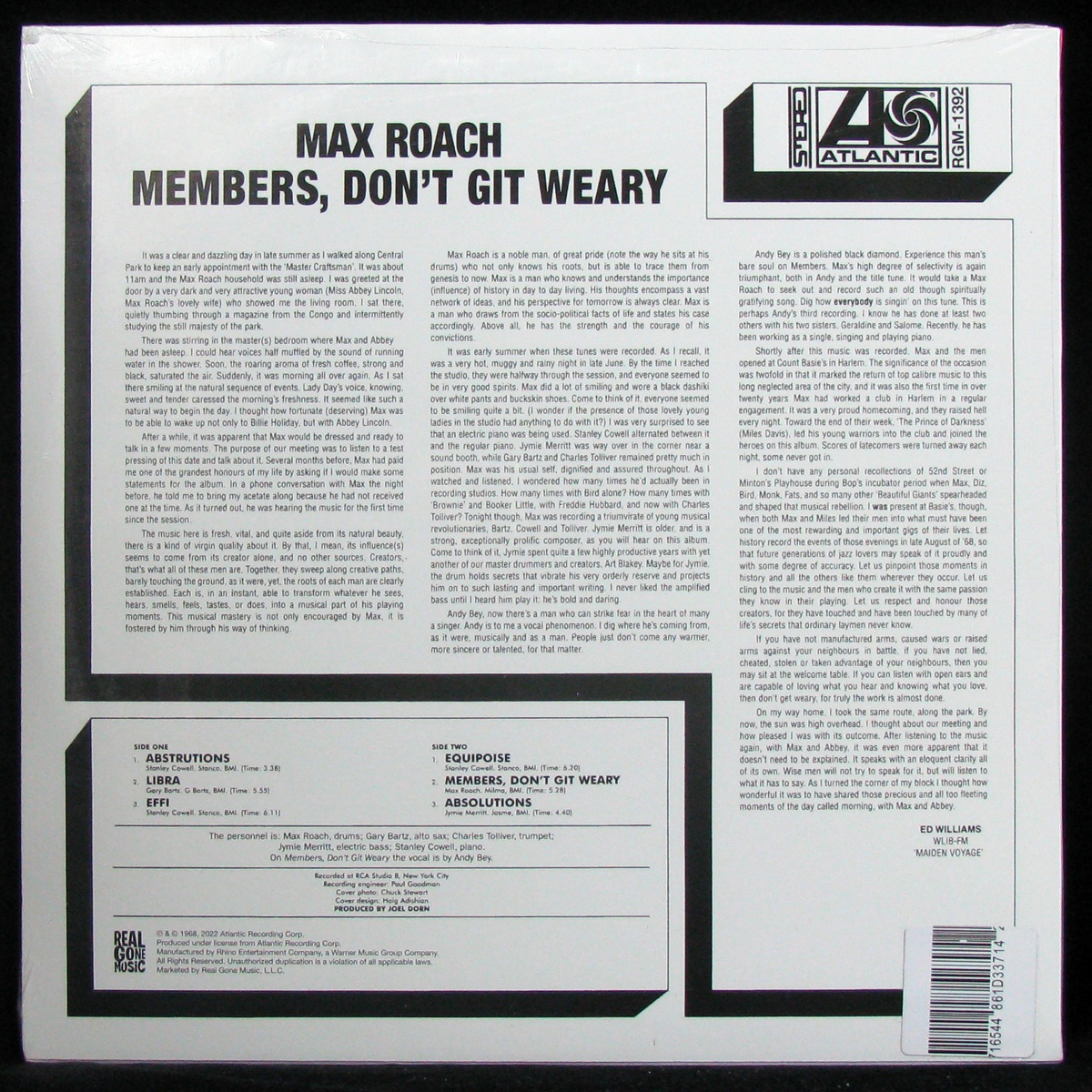 LP Max Roach — Members, Don’t Git Weary фото 2