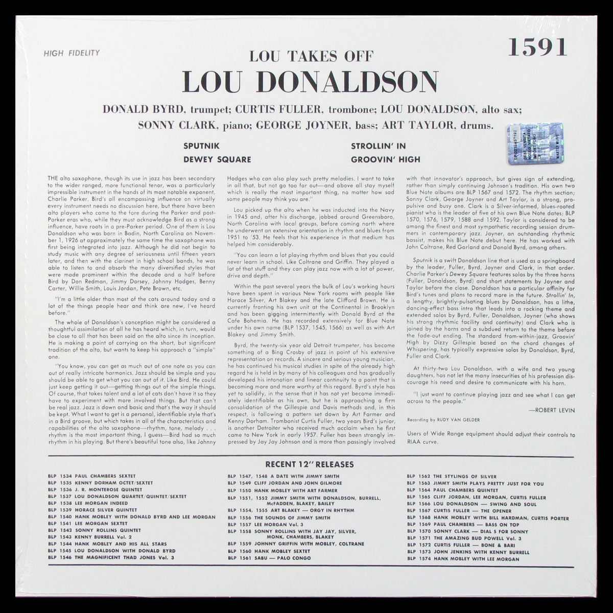 LP Lou Donaldson — Lou Takes Off фото 2