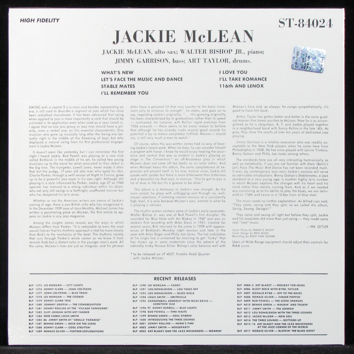 LP Jackie McLean — Swing, Swang, Swingin' фото 2