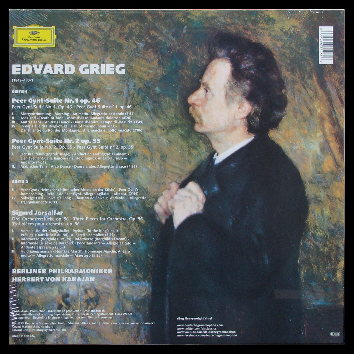 LP Herbert von Karajan / Berliner Philharmoniker — Edvard Grieg: Peer Gynt-Suiten 1 & 2 / Sigurd Jorsalfar фото 2