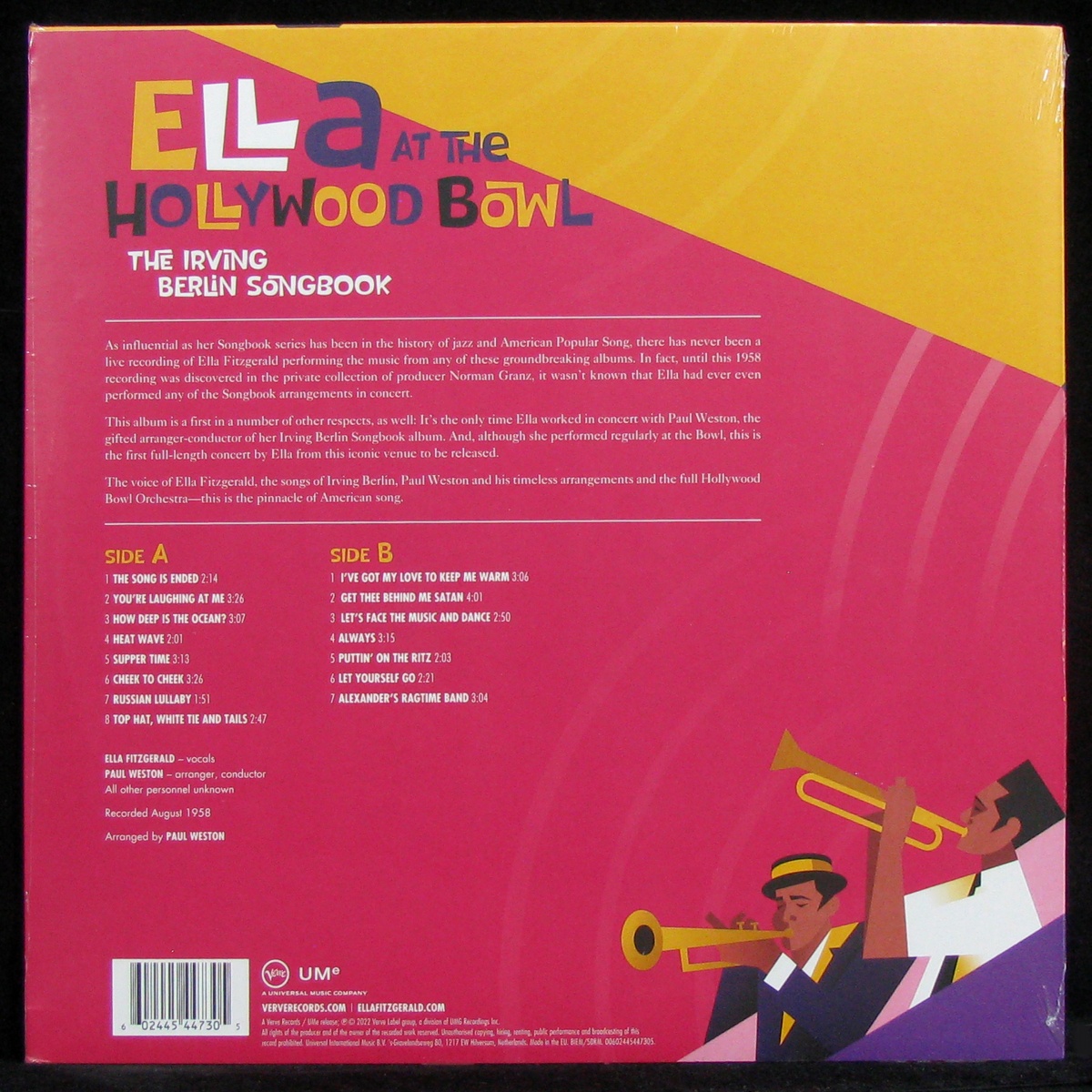 LP Ella Fitzgerald — Ella At The Hollywood Bowl: The Irving Berlin Songbook фото 2