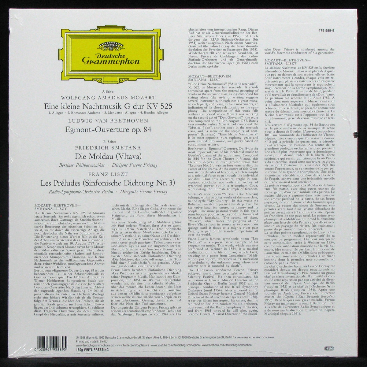 LP Ferenc Fricsay + V/A — Eine Kleine Nachtmusik - Egmont-Ouverture / Die Moldau (Vltava) / Les Preludes фото 2