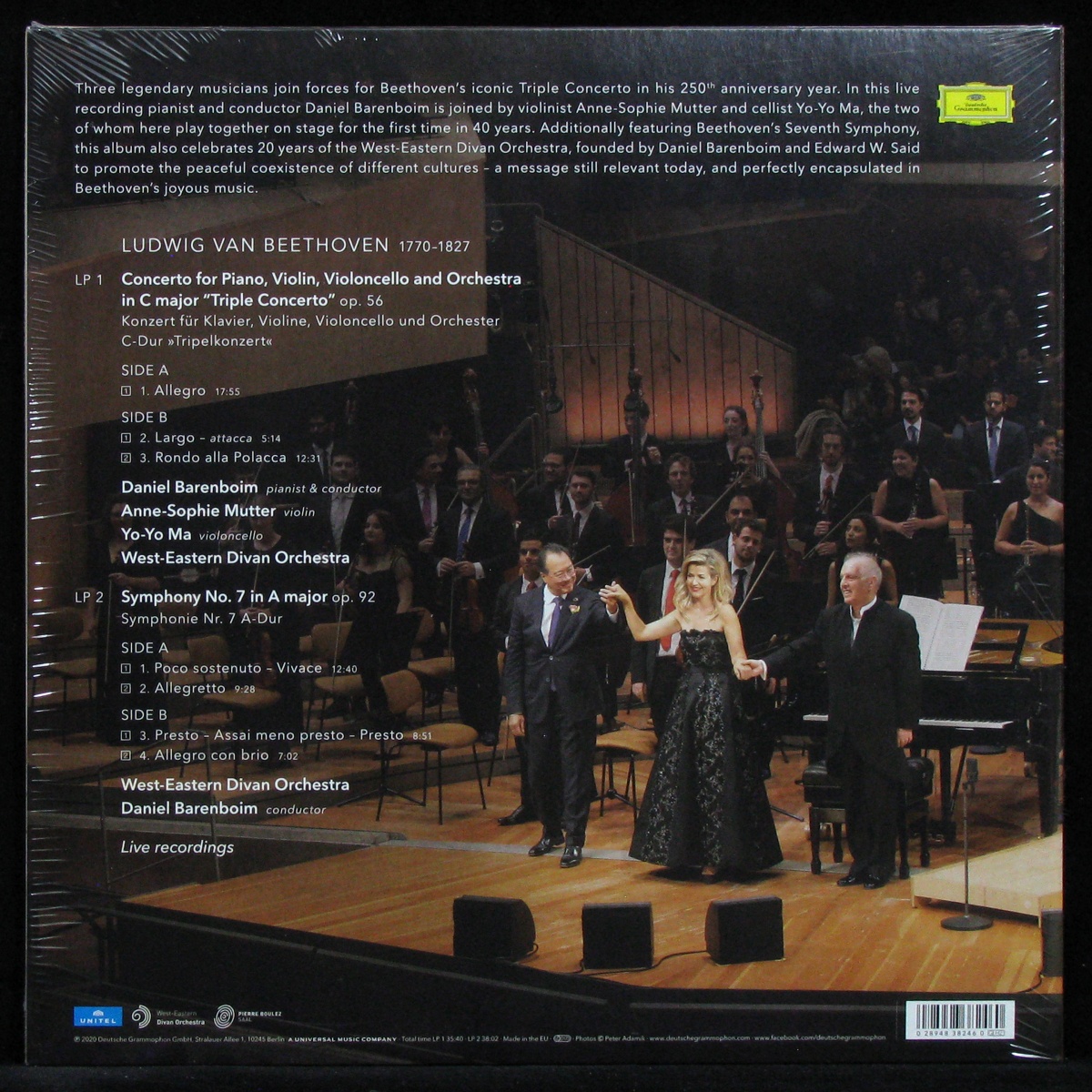 LP Daniel Barenboim — Triple Concerto, Symphony No. 7 (2LP) фото 2