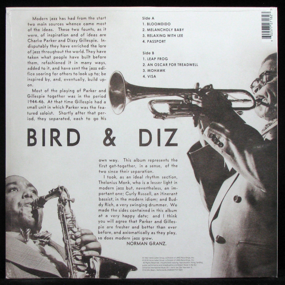 LP Charlie Parker / Dizzy Gillespie — Bird And Diz фото 2