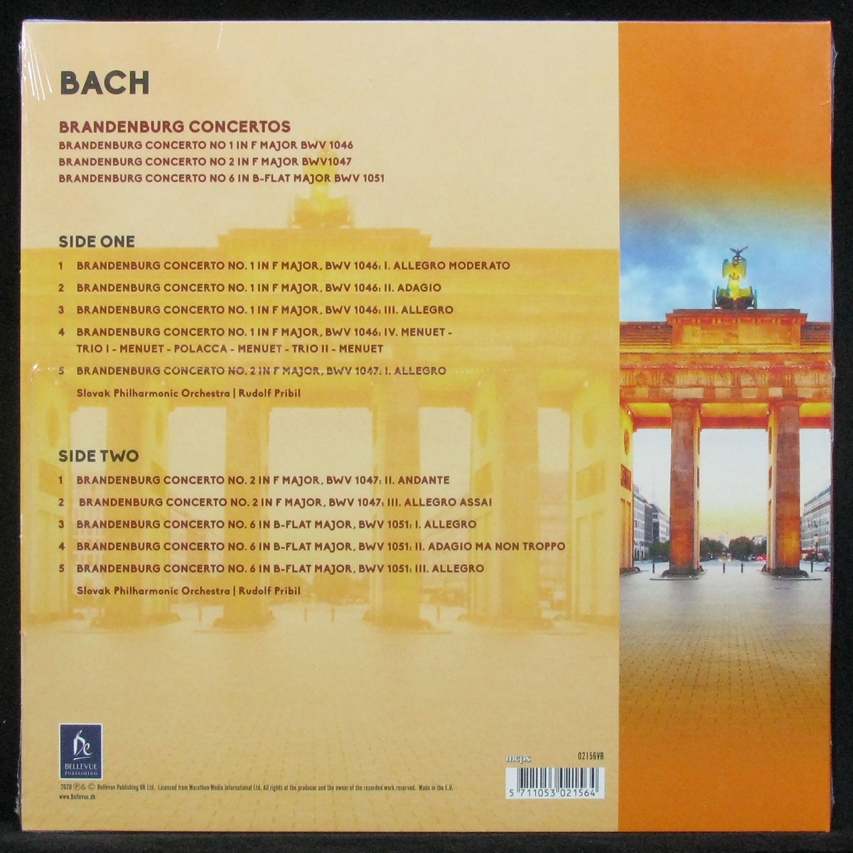 LP Slovak Philharmonic Orchestra — Bach:Brandenburg concertos фото 2