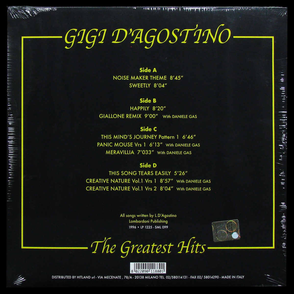 LP Gigi D'Agostino — Greatest Hits (2LP) фото 2