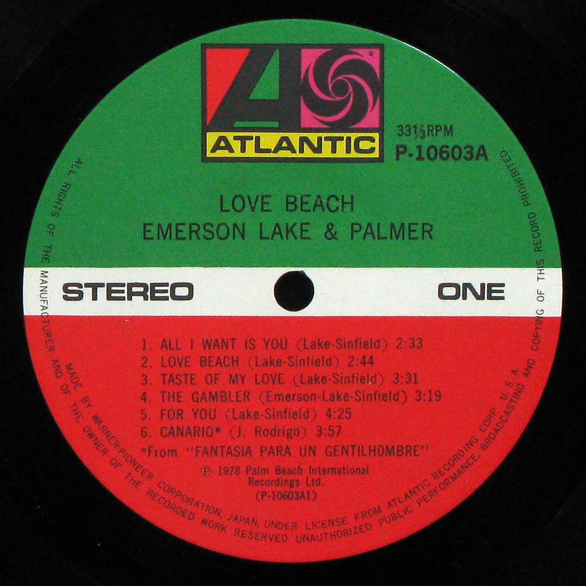 LP Emerson, Lake & Palmer — Love Beach фото 3
