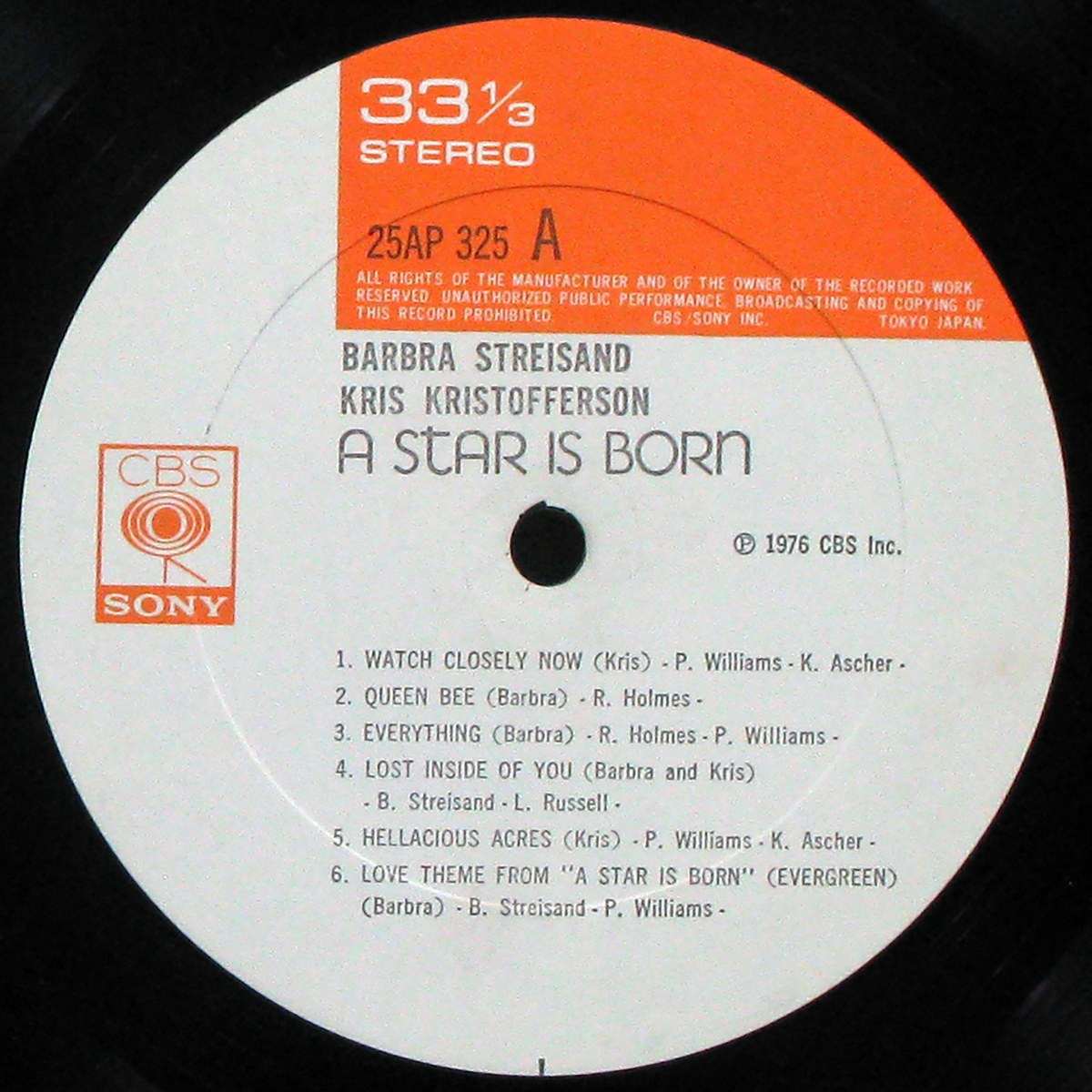 LP Barbra Streisand / Kris Kristofferson — A Star Is Born фото 2