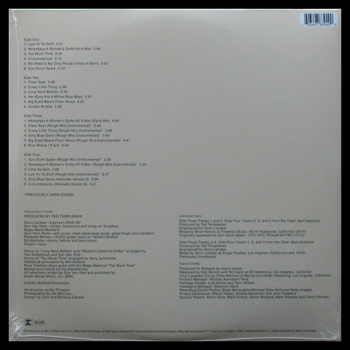 LP Captain Beefheart And The Magic Band — Clear Spot (2LP, coloured vinyl) фото 2