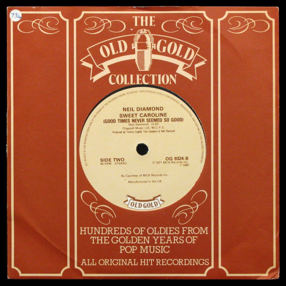 LP Neil Diamond — Cracklin' Rosie / Sweet Caroline (single) фото