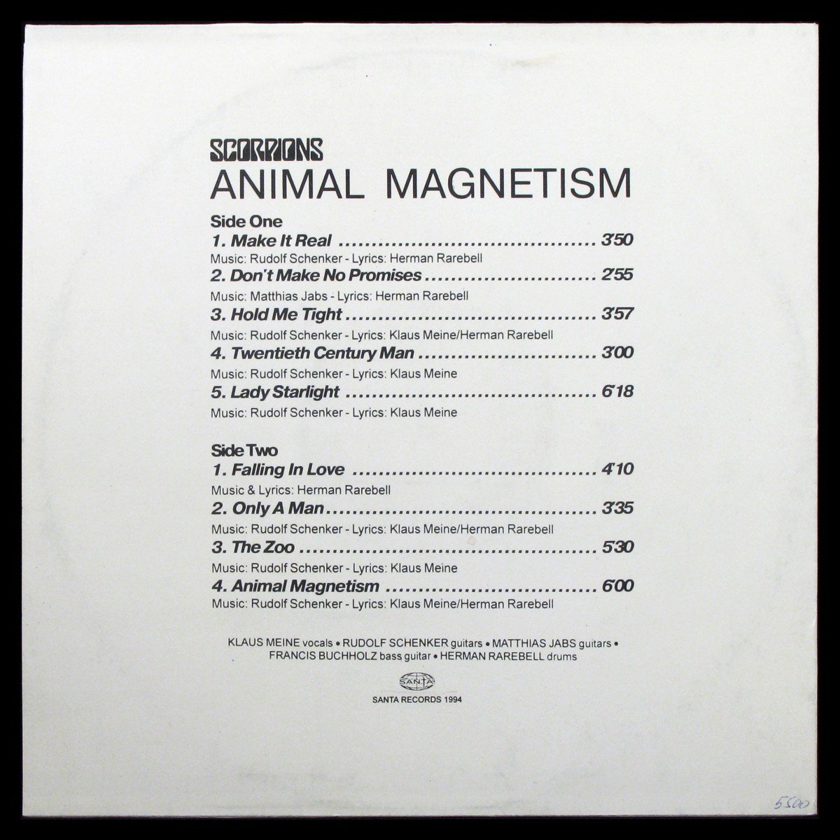 LP Scorpions — Animal Magnetism фото 2