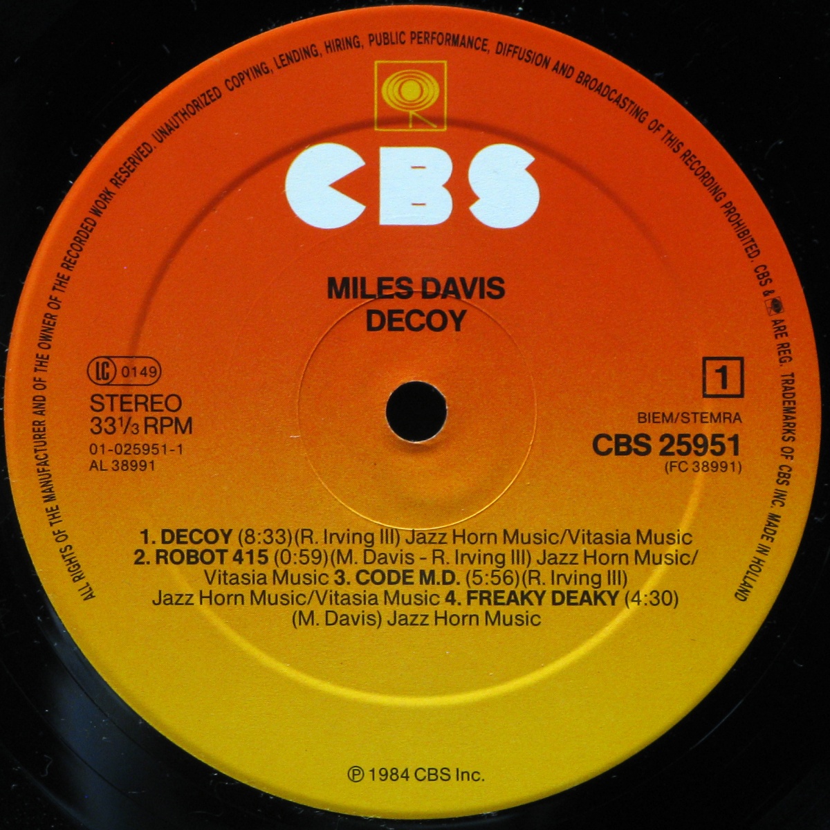 LP Miles Davis — Decoy фото 3