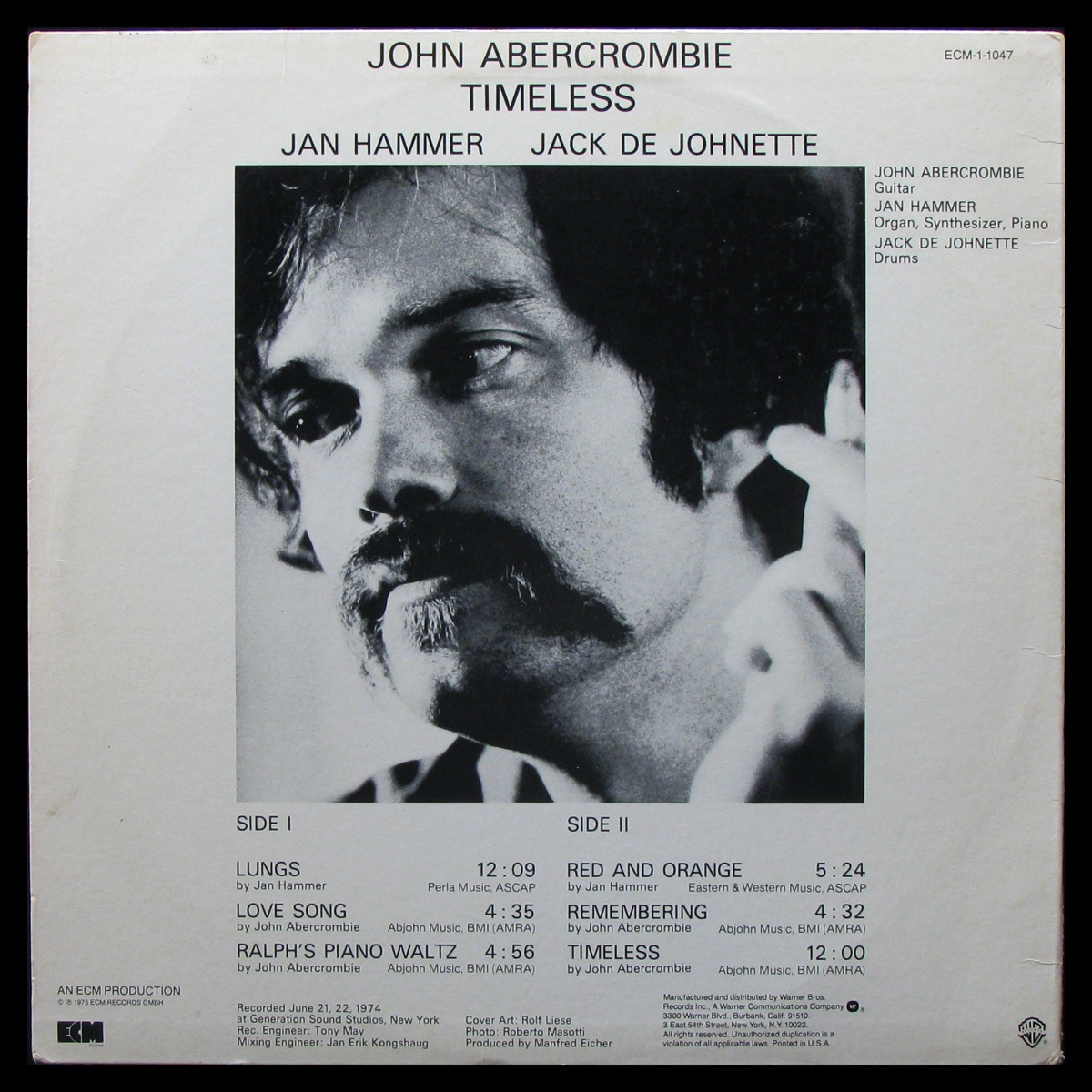 LP John Abercrombie / Jan Hammer / Jack De Johnette — Timeless фото 2