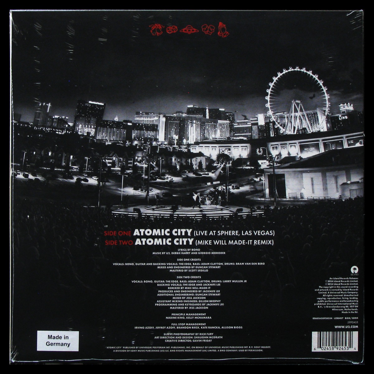LP U2 — Atomic City (coloured vinyl, maxi, + poster) фото 2