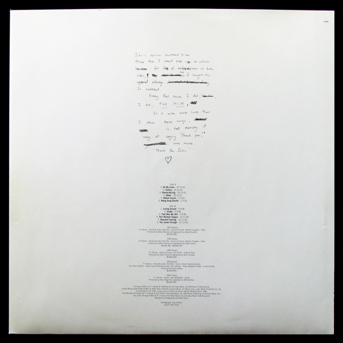 LP PJ Harvey — Peel Sessions 1991 - 2004 фото 6