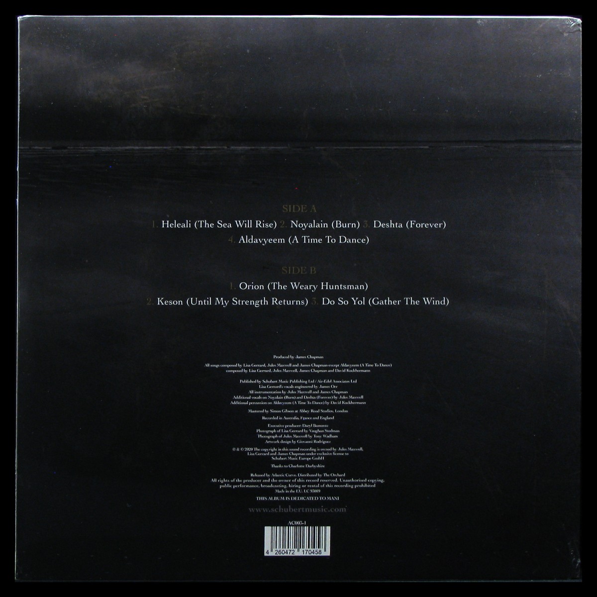 LP Lisa Gerrard / Jules Maxwell — Burn (coloured vinyl) фото 2