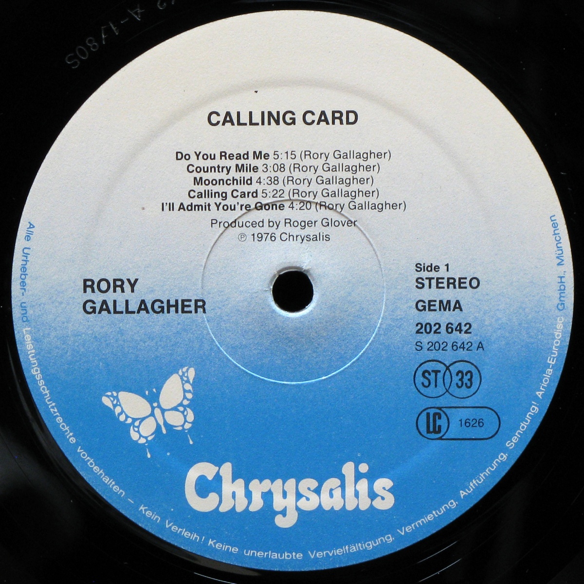 LP Rory Gallagher — Calling Card фото 2